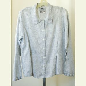 Women's FLAX Button Up Blouse S